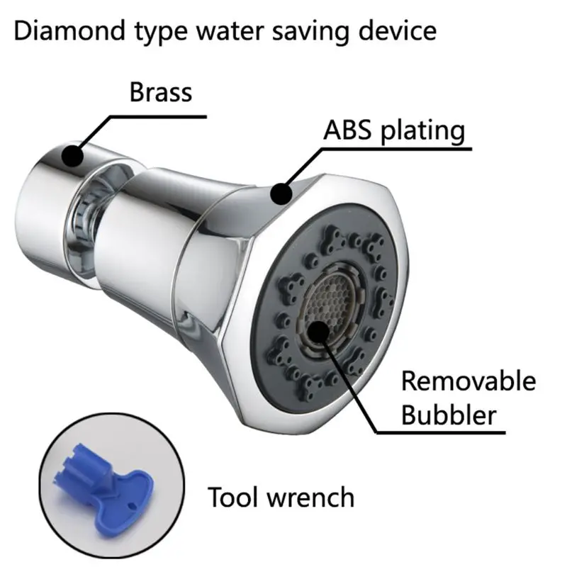 

360 Rotary Kitchen Faucet Bubbler Bathroom Shower Filter Nozzle Water Saver K3KA