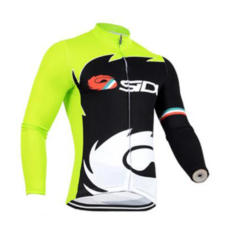 04 Fluorescence Sidi Cycling Long Sleeve Jersey Sets MTB Bicycle Jerseys 9D Bike Bib Pants Pad Maillot Pantalón Ropa Ciclismo - Цвет: 04