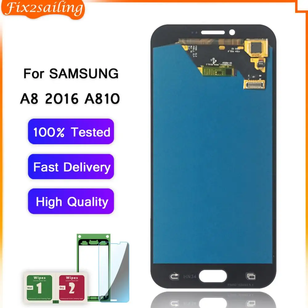 ЖК-дисплей fix2парусный для Samsung Galaxy A8 2016 Super Amoled сменный дигитайзер сенсорного