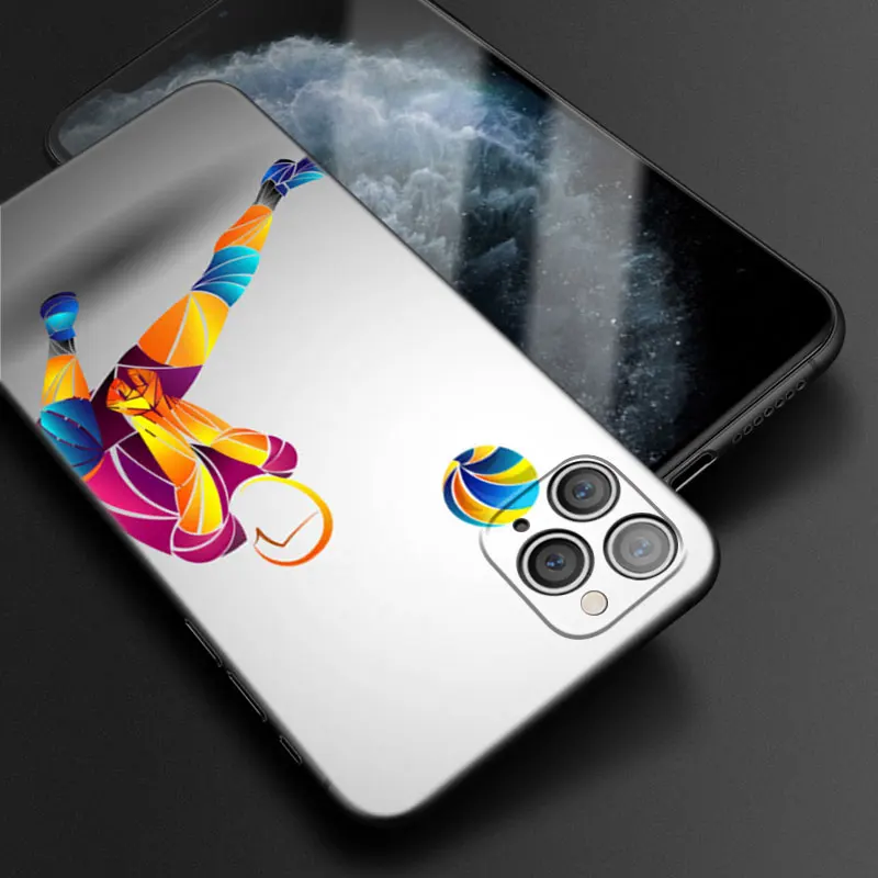 Чехол для телефона Volleyball Sport для Apple iPhone 13 12 Mini 11 Pro XS Max XR X 8 7 6S 6 Plus 5S 5 SE 2020, мягкий чёрный чехол из TPU.