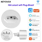 Бразилия 16A Tuya Wi-Fi умная розетка Smart мини-разъем Wi-Fi пульт дистанционного управления с Alexa Google home Energy монитор