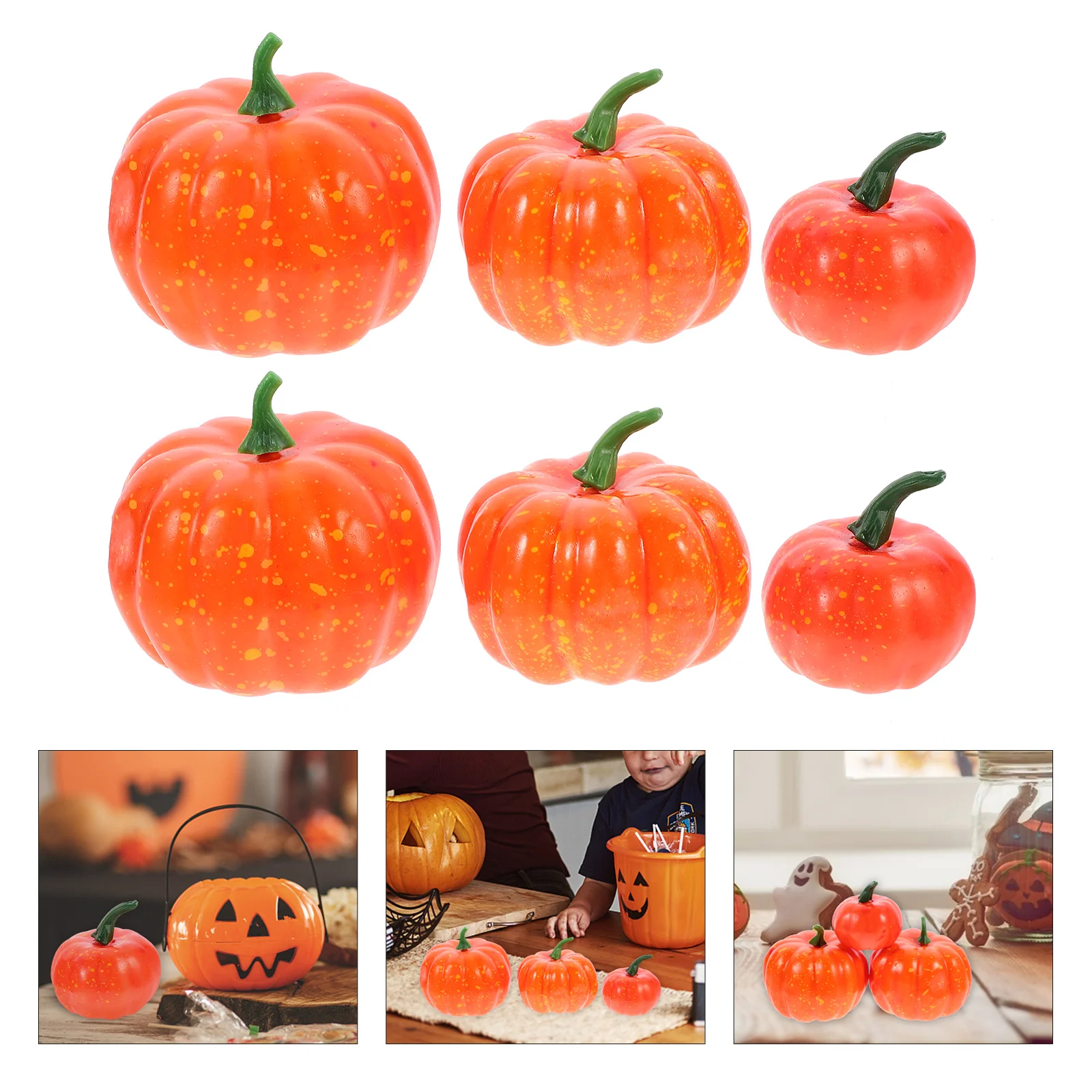 

6pcs Simulation Pumpkin Lifelike Pumpkins Table Props Party Supplies