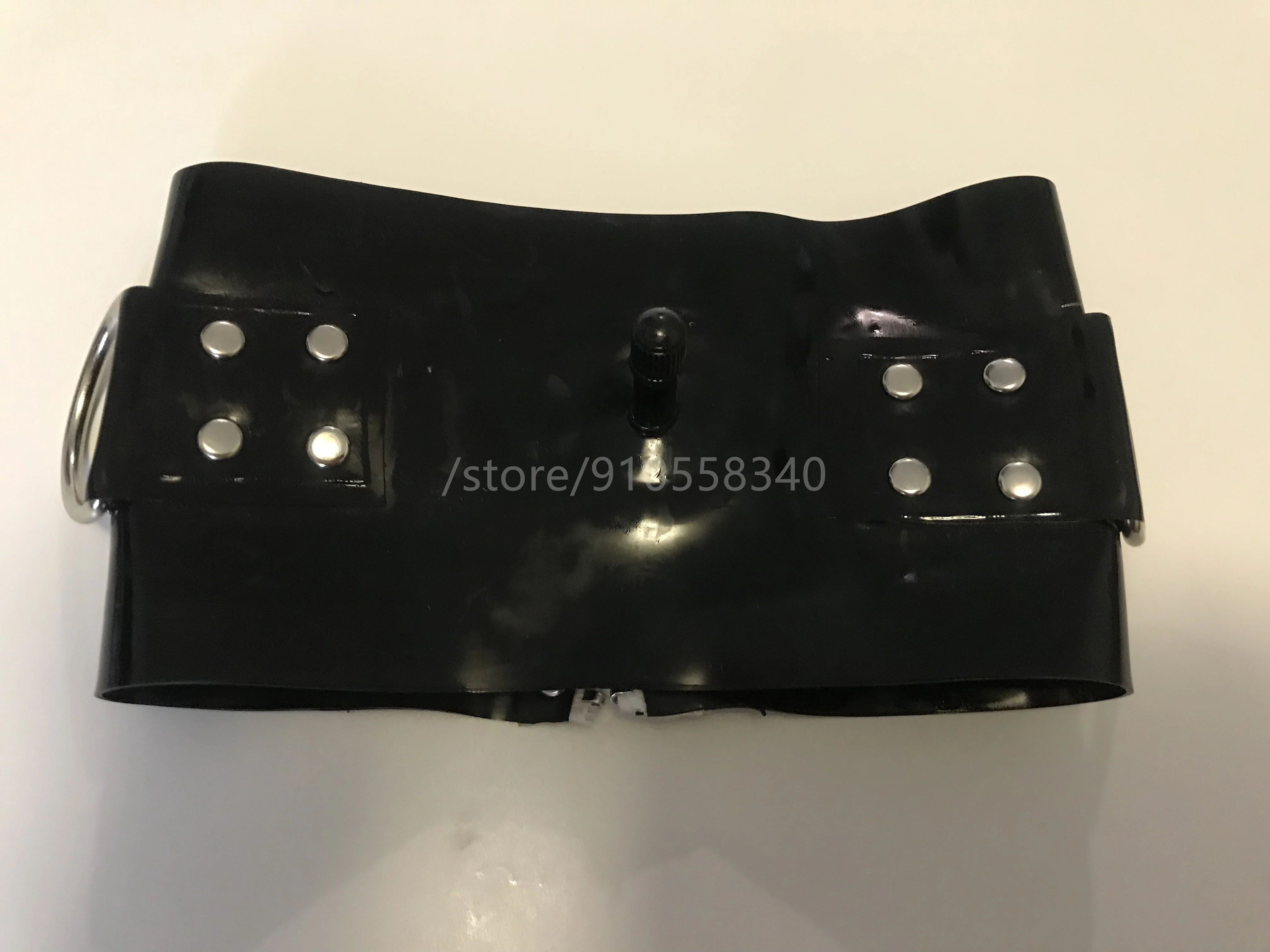 Соблазнительный черный латексный шейный корсет воротник с застежкой-молнией