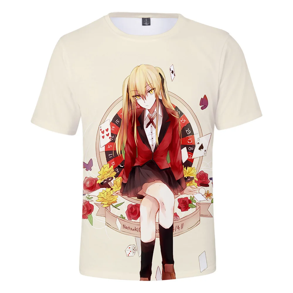 Kakegurui/одежда с аниме для детей от 3 до 14 лет Детская футболка короткими рукавами