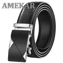 2021 Men Belt Male Genuine Leather Strap Belts For Men Top Quality Automatic Buckle black Belts Cumm