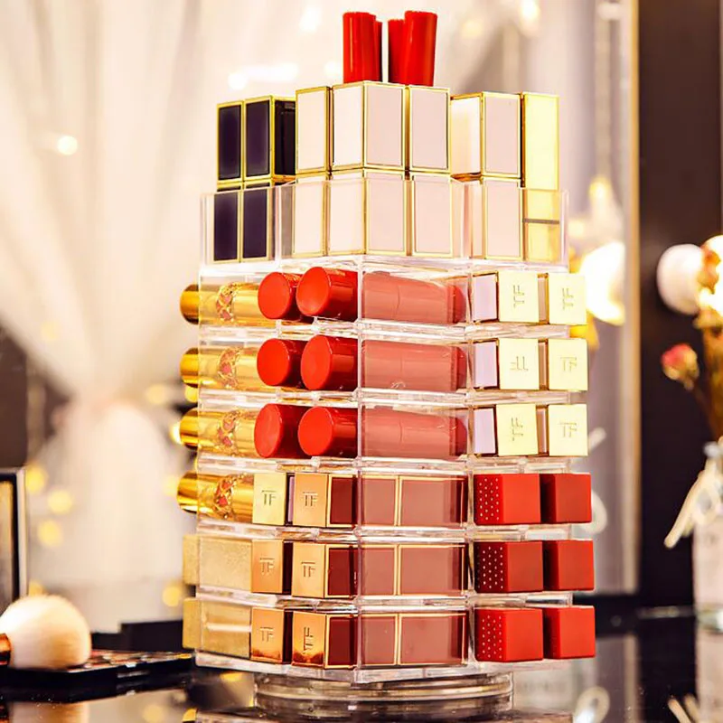 Вращающаяся коробка для хранения губной помады органайзер макияжа