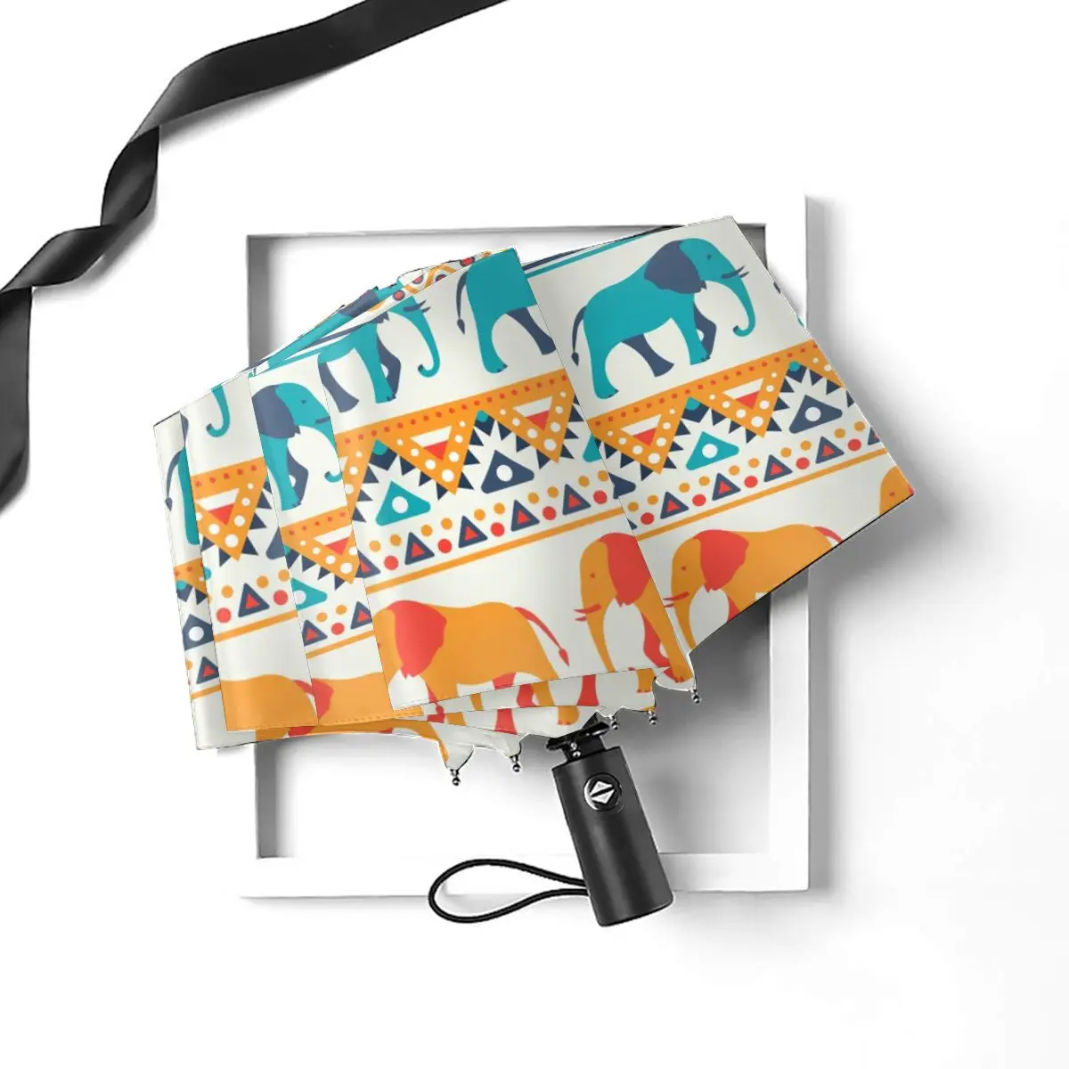 Comprare Ombrello Automatico Pioggia Donna Ombrello A Tre Pieghe Modello Elefante Animale Ombrello Antivento Ombrello Impermeabile Femminile