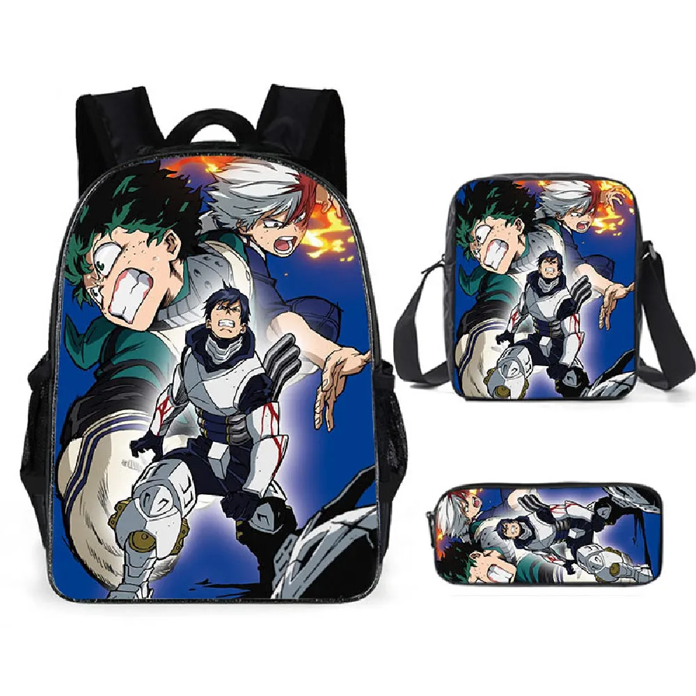 

Cosplay My Hero Academia Three-piece Suit Anime Student School Shoulder Bag Pencil Bag Knapsack Schoolbag Cosplay Backpack