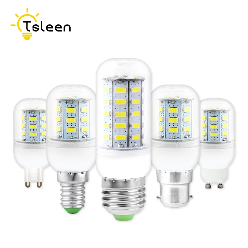 TSLEEN 1 шт. полностью новый светодиодный светильник E27 E14 GU10 G9 B22 SMD 5730 кукурузная
