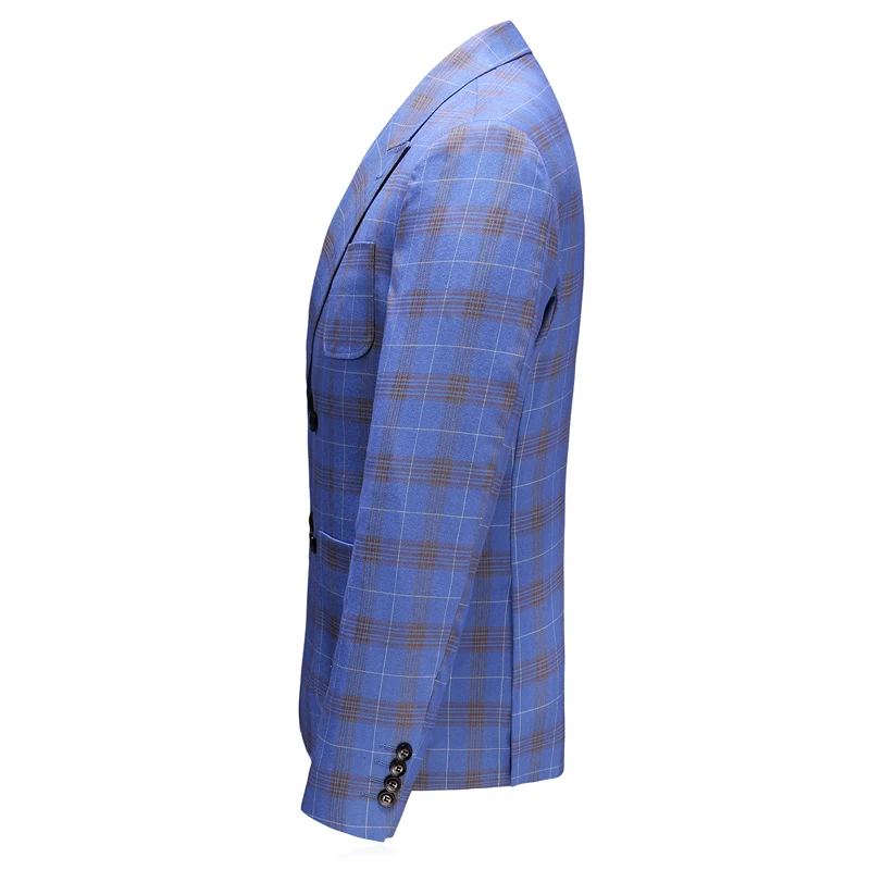 Мужской двубортный блейзер в клетку классический пиджак большого размера 5xl 2019 |