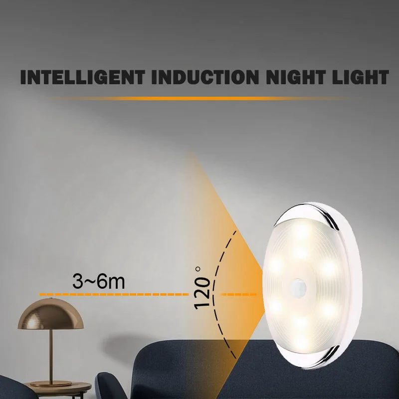 Светодиодный ночник s с клейкой наклейкой беспроводной PIR датчик движения