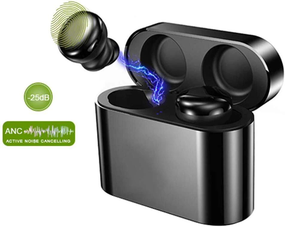 

ANC Wireless Earphone,Active Noise Cancelling Earbuds,Rockyrock Bluetooth 5.0 ANC TWS Earphones with Charging Case Touch