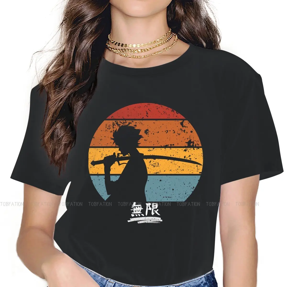 

Samurai Champloo Manglobe Mugen Jin Fuu Anime TShirt for Woman Girl Sunset Silhouette Soft Casual Tee T Shirt High Quality