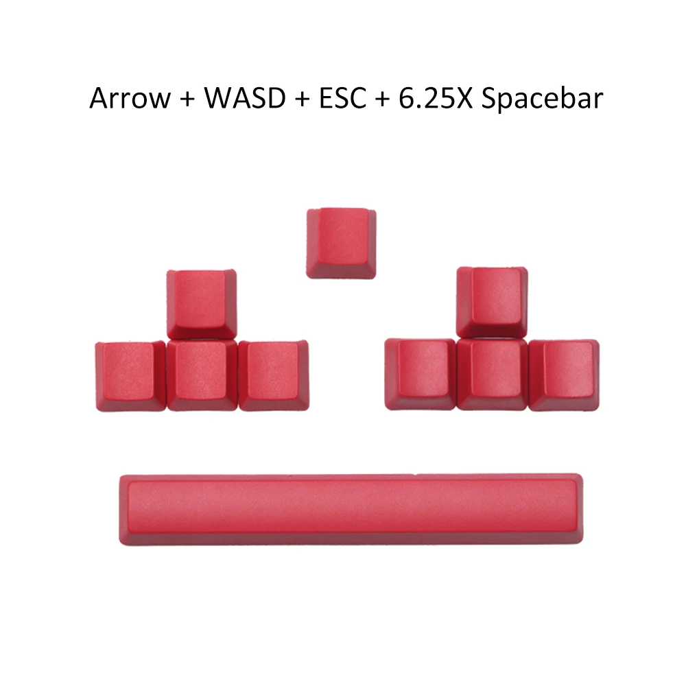 PBT красный цвет без символов колпачки для ключей ESC стрелка WASD пробел колпачки для Cherry Mx Переключатель механическая клавиатура OEM профиль - Цвет: Keycap 15