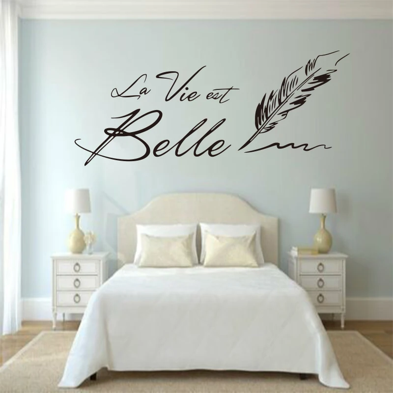 

New Design Wall Sticker French Quotes Vinyl Carving Removable Wallpaper Bedroom Home Decoration Decal Art Phrase Poster