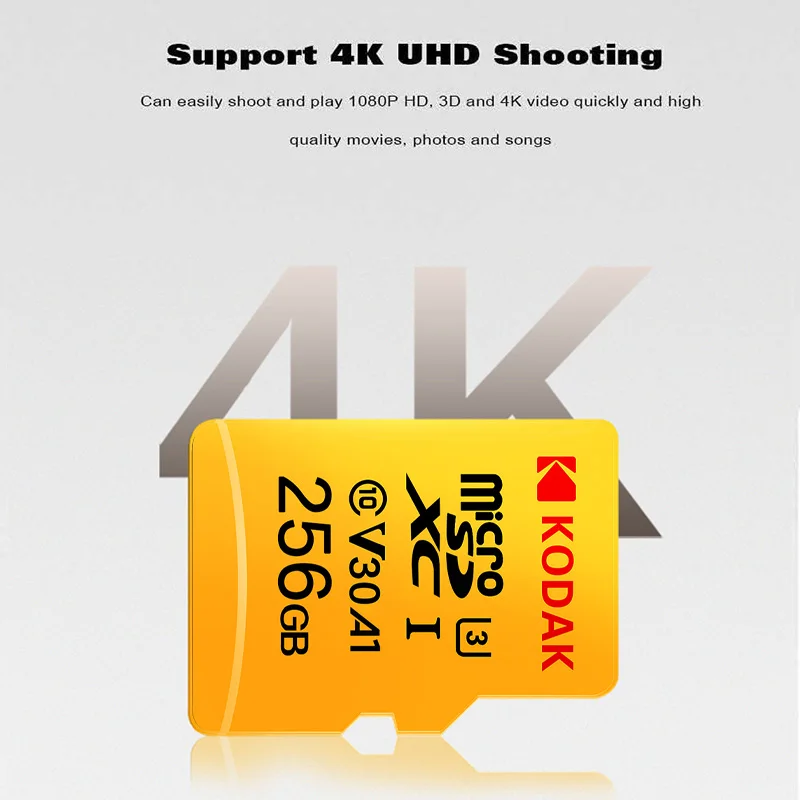 Карта памяти Kodak Micro SD высокоскоростная 256 ГБ класс 10 U3 4K карта флэш sd|Карты памяти|