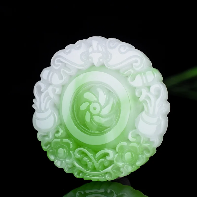 

Подвеска из натурального нефрита ручной работы от бренда Fu, ювелирные изделия, ожерелье, модная подвеска в виде Изумрудного зеленого фу сло...