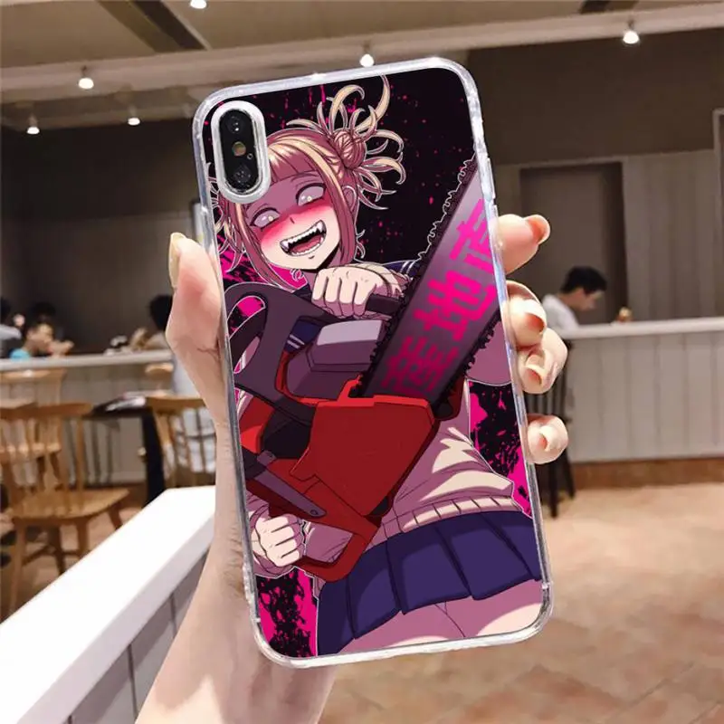 

Anime My hero academia Toga Himiko Phone Case Transparent for iPhone 6 7 8 11 12 s mini pro X XS XR MAX Plus
