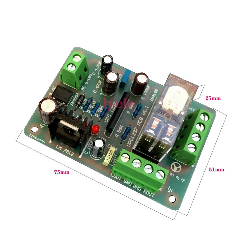 

upc1237 12V speaker protection board