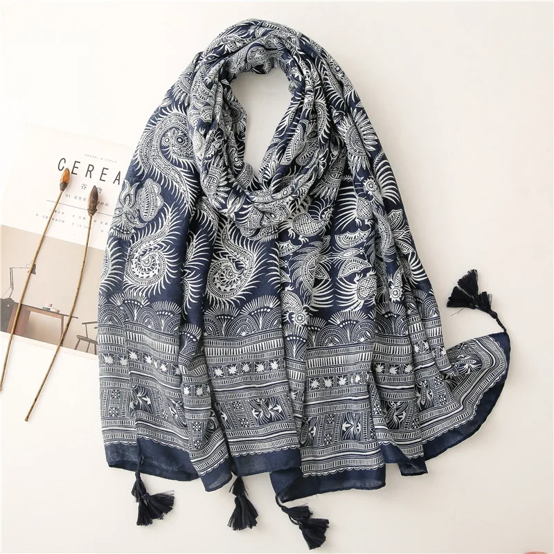 

Women Classic Large Scarf Retro Paisley Soft Shawl Female Office Wrap Spring Stole New
