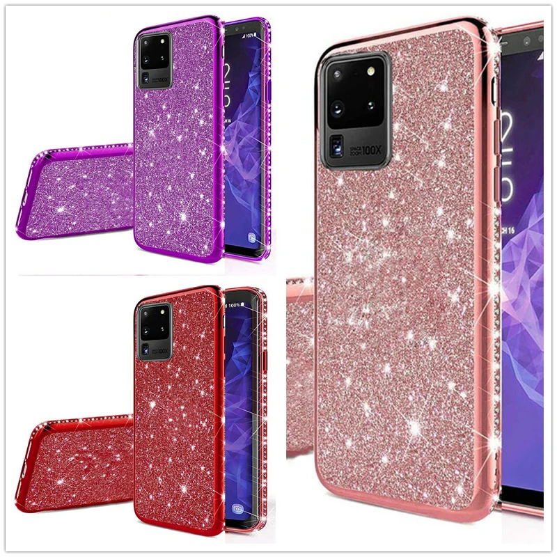 Блестящий Алмазный чехол для Samsung A42 A12 A02S A51 A71 A50 A30 A20S A10E A70S A40 силиконовый Galaxy J4 J6 A6
