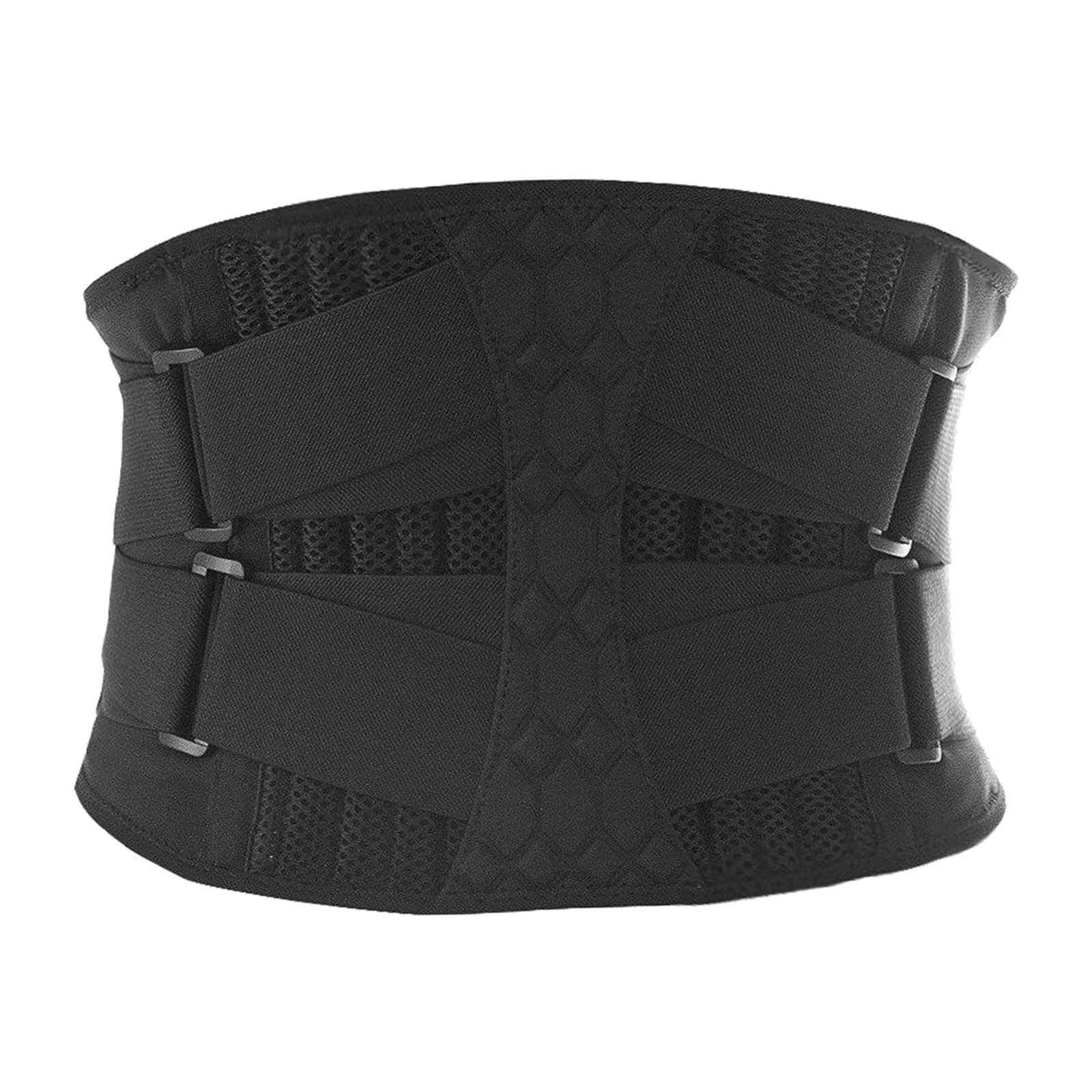 

Lumbar Back Brace Double X-Shape Adjustable Back Straps for Lower Core Support Belt with 10 spring Supports Stays