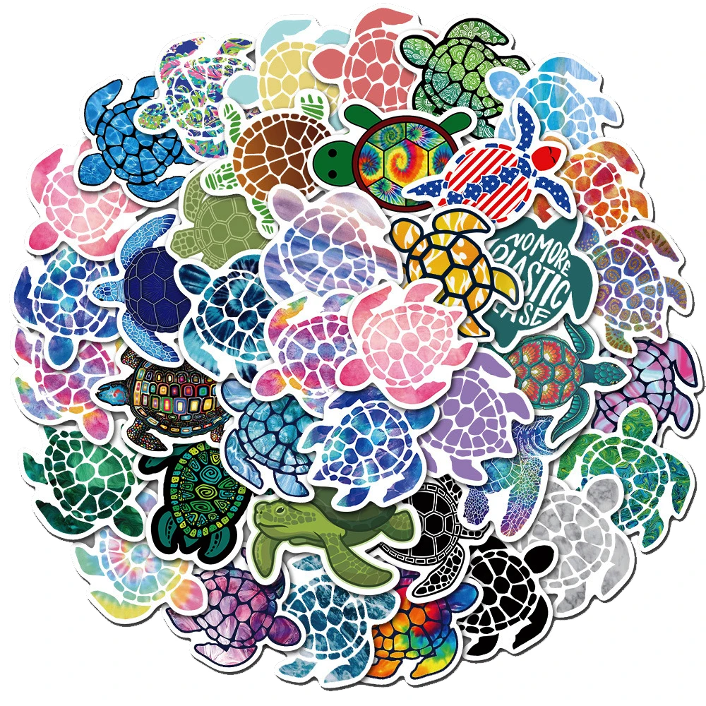 

40PCS Beautiful Colors Animal Sea Turtles Stickers for DIY Luggage Laptop PC Phone Moto Bicycle Car Girl Vsco Sticker Kids Toys