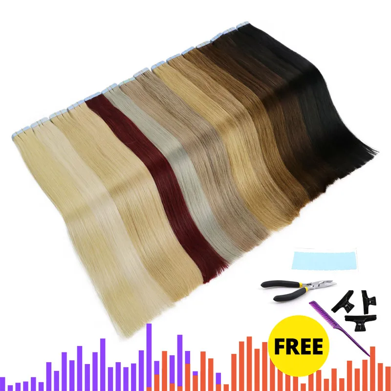 MRSHAIR, 6#, пряди для кожи, человеческие волосы, прямые, лента для наращивания, машинка для наращивания, волосы remy, двухсторонняя лента, комплекты для волос 16, 18, 20, 22, 24 дюймов
