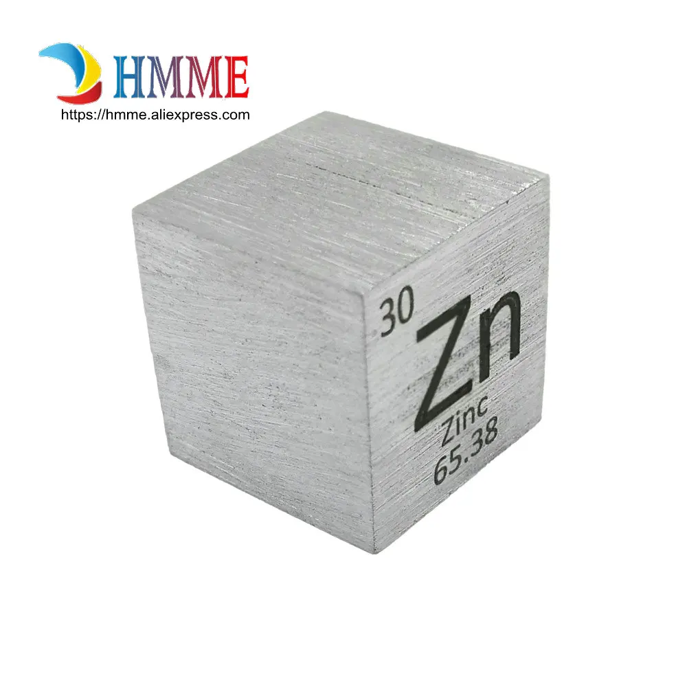 Цинковый куб цинка 1 дюйм блок 25 4 мм металлическая плотность для коллекции