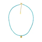 Lii Ji Колье чокер Бохо синяя Бирюза ожерелье из стерлингового серебра 925 пробы женские ювелирные изделия подарок 38 + 4 см