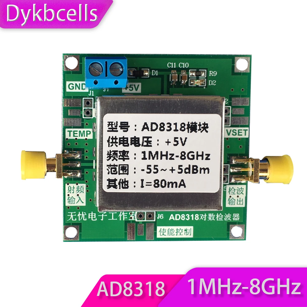 

Dykbcells AD8318 1MHz-8GHz RF detector RF Power Meter Logarithmic Detector Power Detection FOR Ham Radio Amplifier
