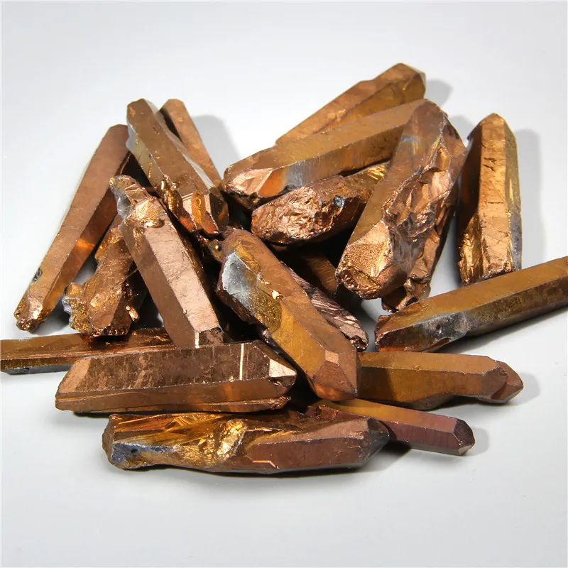 10 шт. золотые подвески с натуральными кристаллами в виде кварца ожерелья