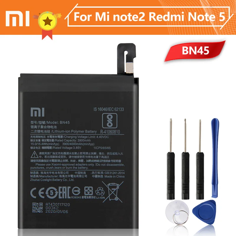 Аккумулятор Xiao Mi Xiaomi BN31 для mi 5X Mi5X Note 5A A1 Y1 Lite S2 BN40 Redmi 4 Pro BN41 Note4 4X BN43 BN45 5