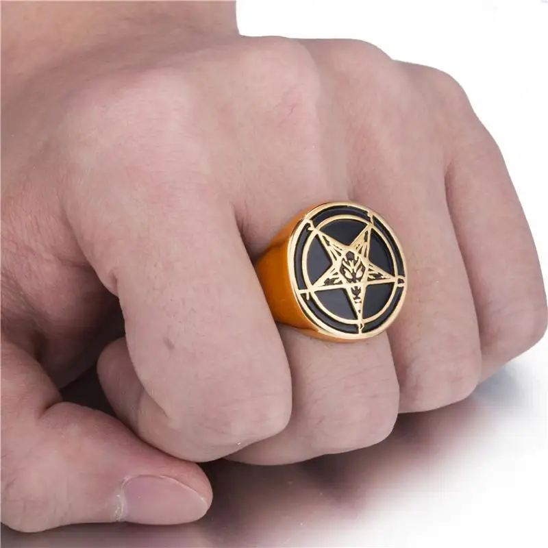 Мужское позолоченное кольцо Elfasio винтажное ювелирное изделие из нержавеющей