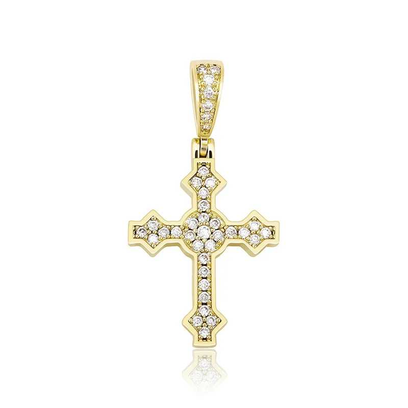 Новый хип хоп крест Высокое качество кулон ожерелье фианит с 4 мм теннисная цепочка модные ювелирные изделия
