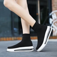 high quality light socks shoes women fashion high top summer black skateboard sneakers flat casual platform mesh slip on shoes