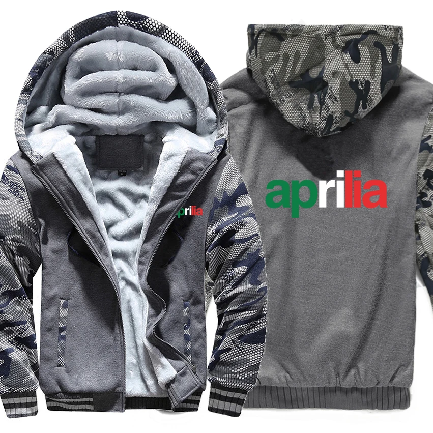 

2021 Motorcycle Aprilia Sweatshirt Camouflage sleeve Jacket Hoody Zipper Winter Fleece Aprilia Motor Hoodies