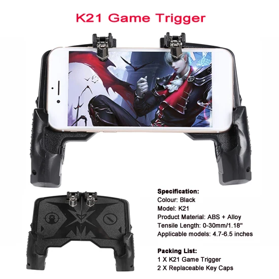 K21 gamepad 5 в 1 Мобильный Геймпад контроллер Джойстик пусковая кнопка огонь кнопочный телефон держатель кронштейн для PUBG игровой коврик игровые аксессуары триггеры джойстик для телефона автодержатель для телефона триггеры - Цвет: K21 gamepad