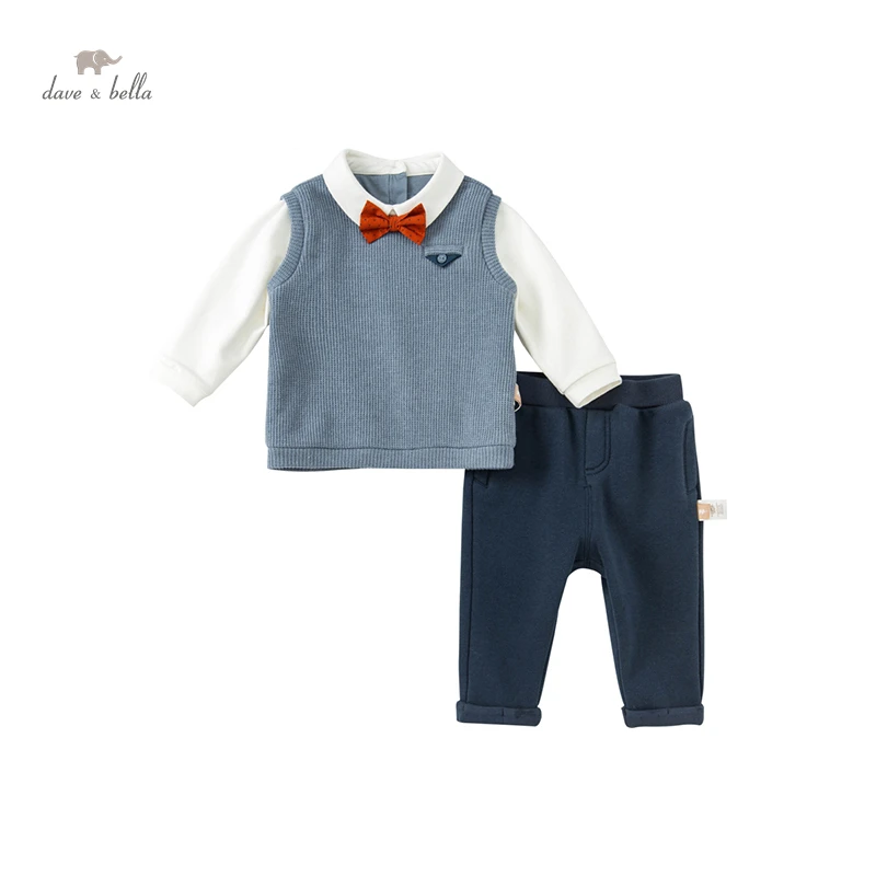 DB19027 модный осенний комплект одежды для маленьких мальчиков в стиле пэчворк со