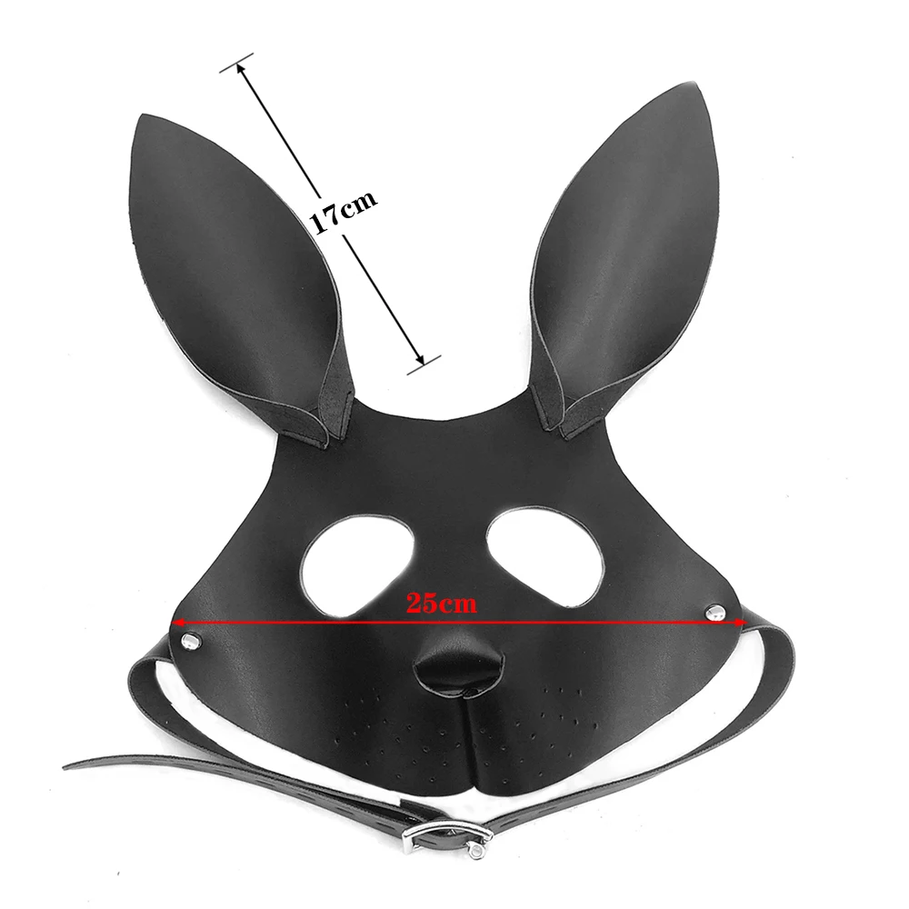 Маска с кроликом БДСМ эротическая маска для глаз из кожи кролика Сексуальные