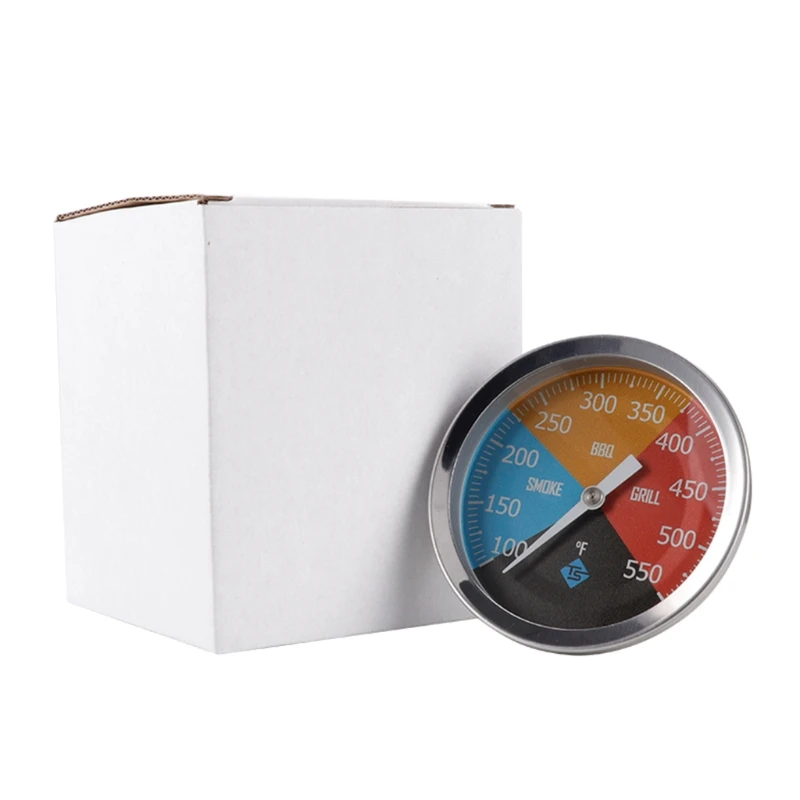 

100-550F Bimetal Thermometer Stainless Steel Barbecue BBQ Grill Smoker Temperature Gauge Kitchen Supplies