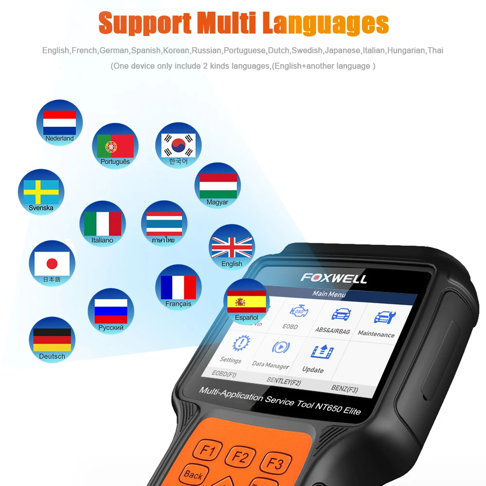 FOXWELL NT650 Elite OBD2 Диагностический Инструмент ABS подушка безопасности SAS EPB масло DPF TPMS TPS BRT сброс код ридер ODB2 OBDII Автомобильный сканер