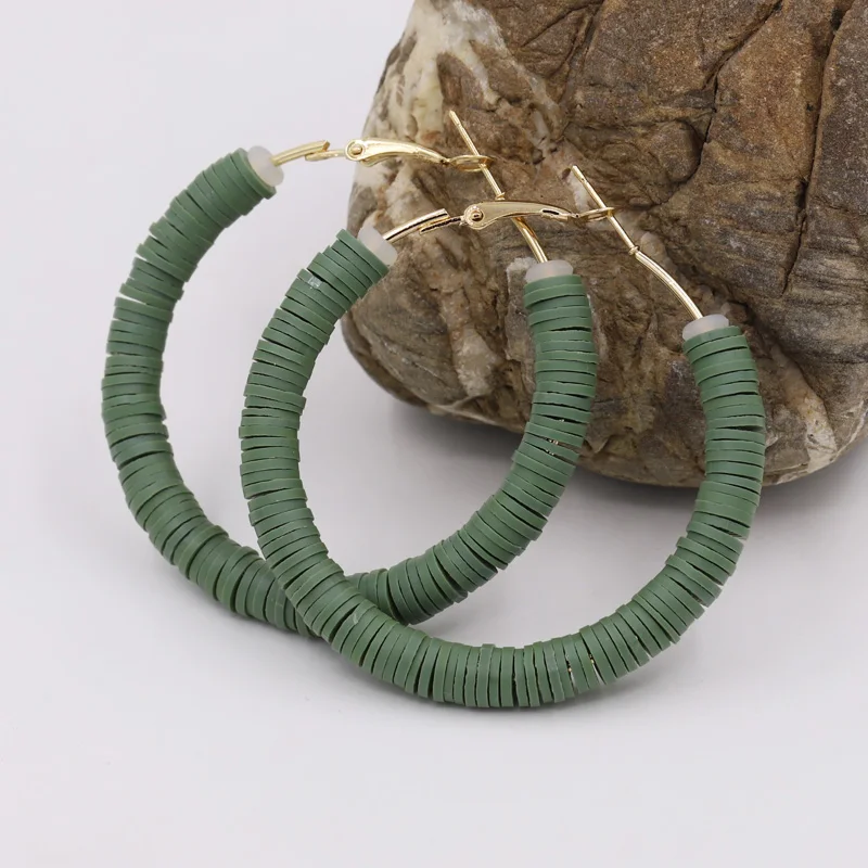 

Серьги Модные ювелирные изделия 2021 многоцветная Полимерная глина корейские серьги-кольца Подарки для женщин и девочек