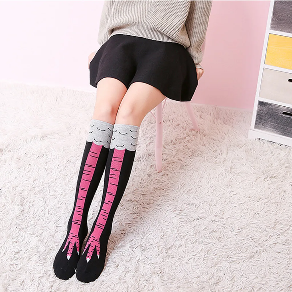 woman socks long Chicken Foot Socks Leg/Knee 3D Sock Performance Stockings medias de mujer чулки женские | Женская одежда