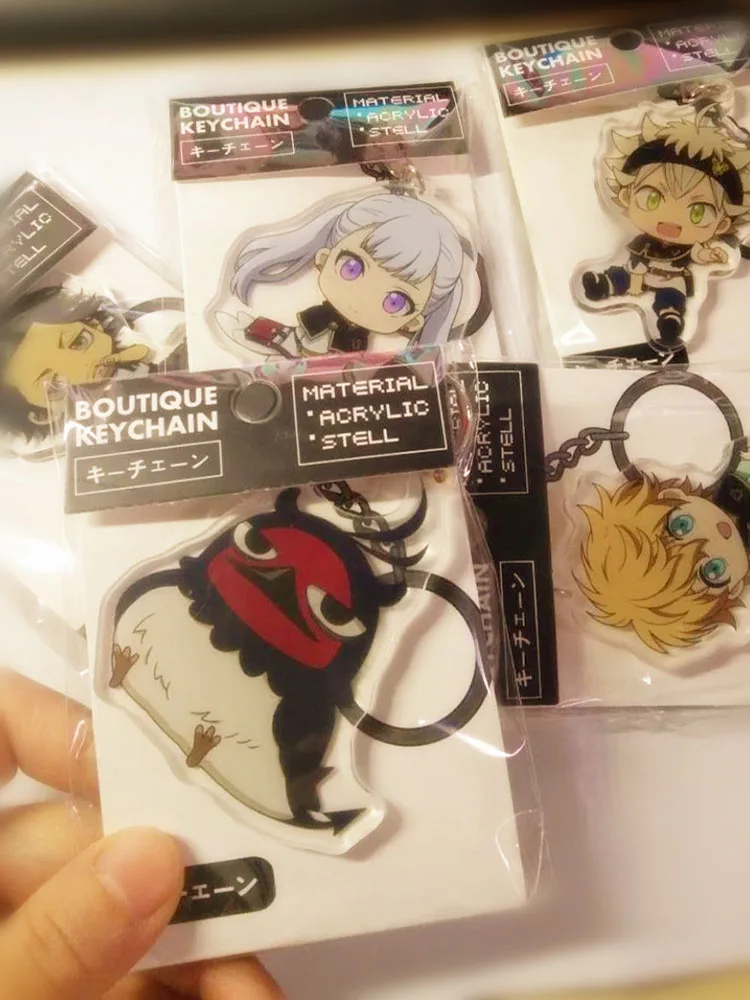

Action Anime Black Clover Figure Acrylic Keychain Toys For Children Figure Nero Yuno Asta Yami Cosplay Keyring Bag Pendant Gift