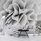 Самоклеющиеся обои на заказ, Современные Простые черные, белые цветы, 3D фрески, для гостиной, ресторана, креативное искусство, настенные наклейки