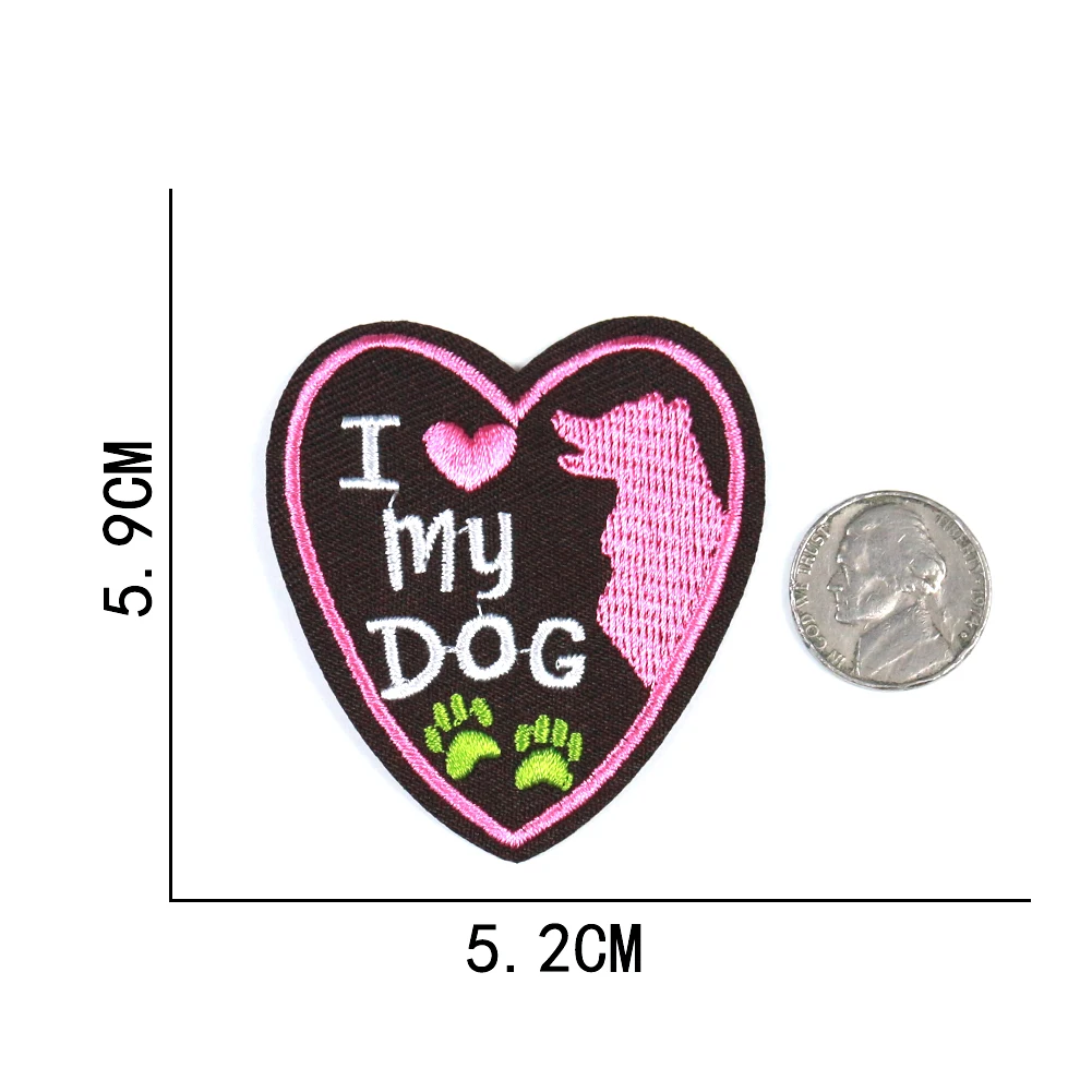 Аппликация для одежды с надписью I Love My Dog 2 шт. | Дом и сад