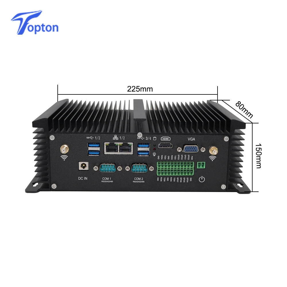 Промышленный мини-ПК без вентилятора i5 8250U i7 7500U 2* DDR4 2* Lans настольный компьютер Win10 Linux 2* COM GPIO 4G SIM VGA HDMI WiFi