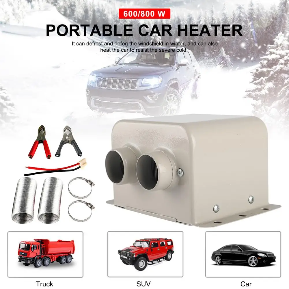 

2 Holes Car Heater Portable Convenient Heating Fan 12V/24V 600W/800W For Car RV Boats Motorhome Trucks Trailer Accessories