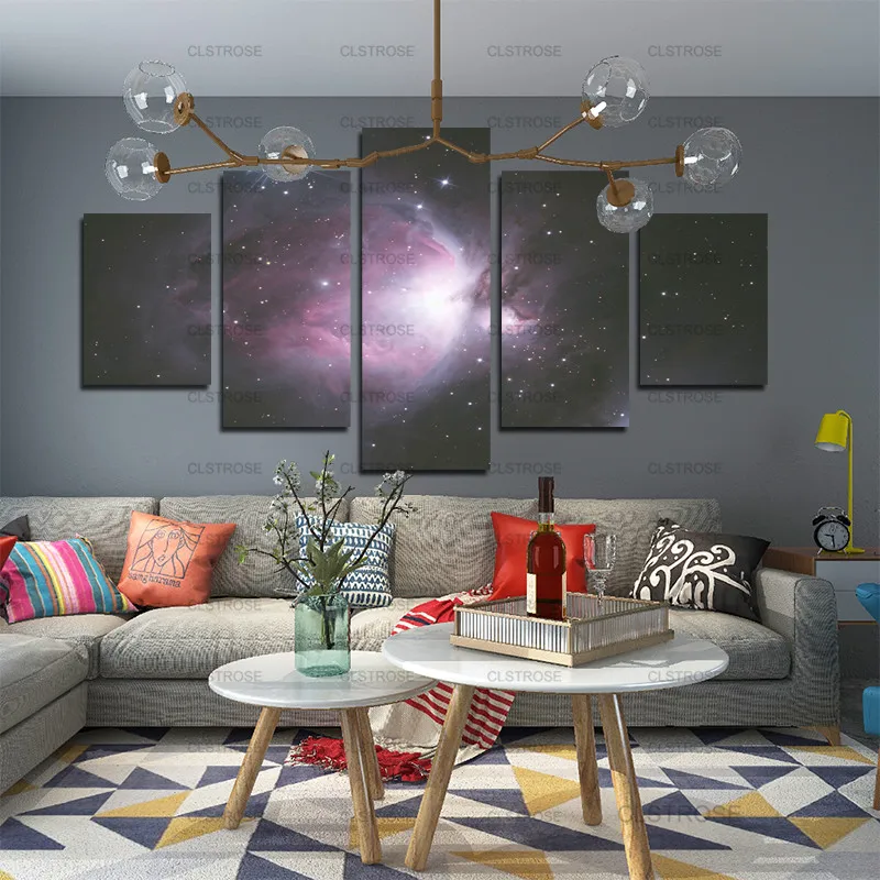 

Dark Night Purple Light and White Stars Poster Decoration Home Wall Decoration Painting for Bedroom Living Room Canvas Painting